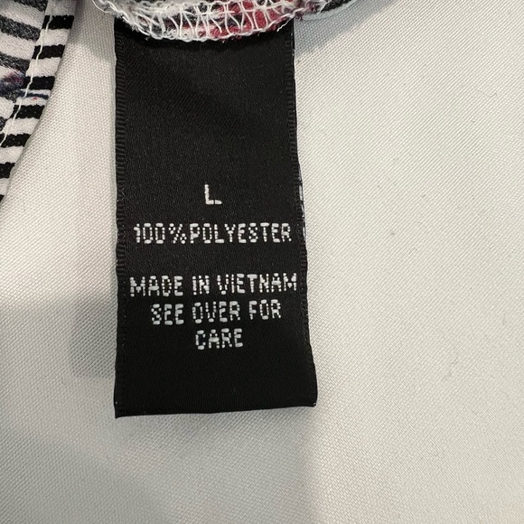 BCX Floral Stripe Wrap Front Bell Sleeve Blouse Women’s Large - Picture 8 of 9